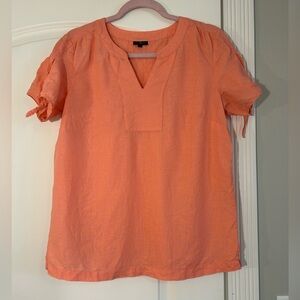 Talbots 100%‎ Linen Salmon Top